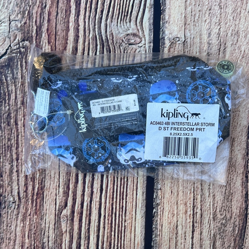 Kipling Blue and Black STAR WARS zip pouch storm troopers